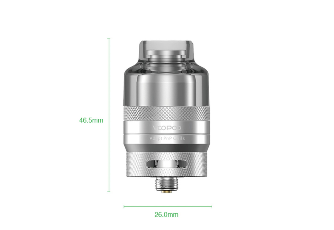 αντικατάσταση 26 X 46,5 χιλ. Voopoo Rta λοβών δεξαμενών 2ml 510 νημάτων δεξαμενών Pnp